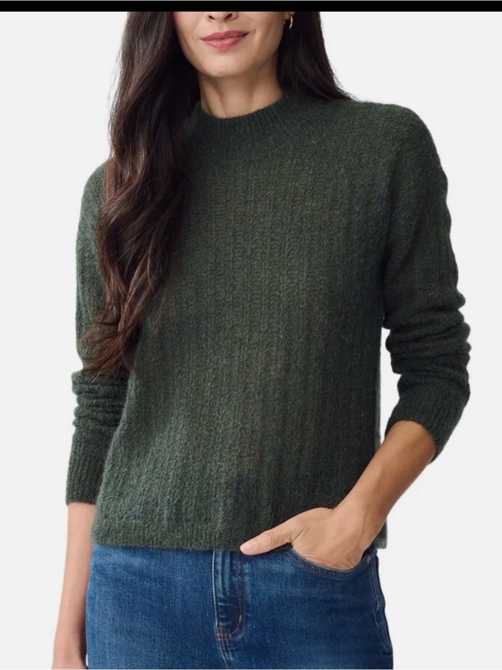 J. McLaughlin Dark Forest Green Crewneck Sweater